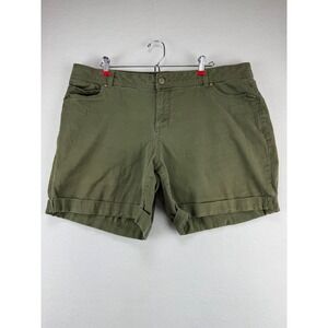 Sonoma Goods for Life Modern Fit Walking Shorts Olive Green Studded Womens 16W